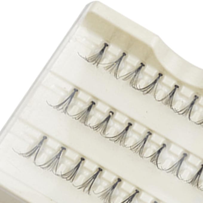 1 Doos Valse Wimper Set Planten Graft Kit Enkele 60 Clusters Kunstvezel Wimper Tool white