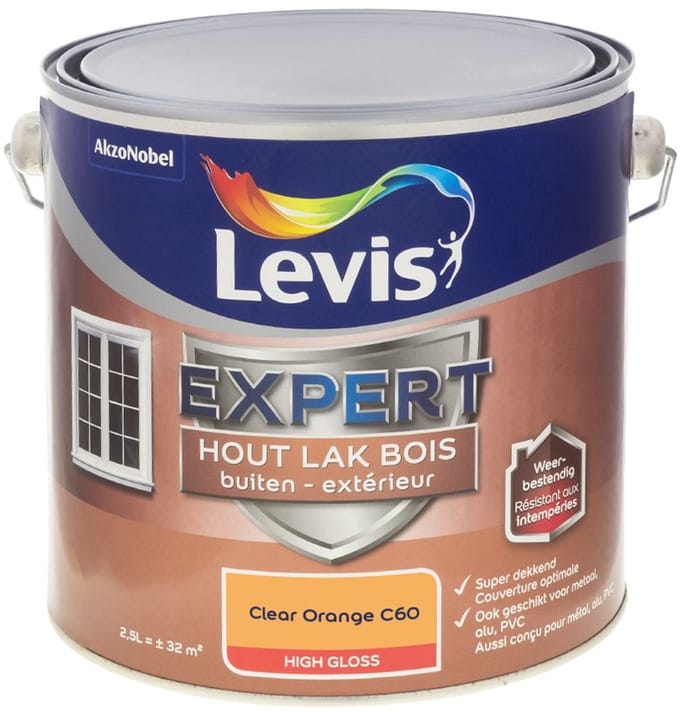 Levis - Expert Hout Lak Buiten High Gloss Mix - Clear Orange C60 - Mengverf - 2,5 L