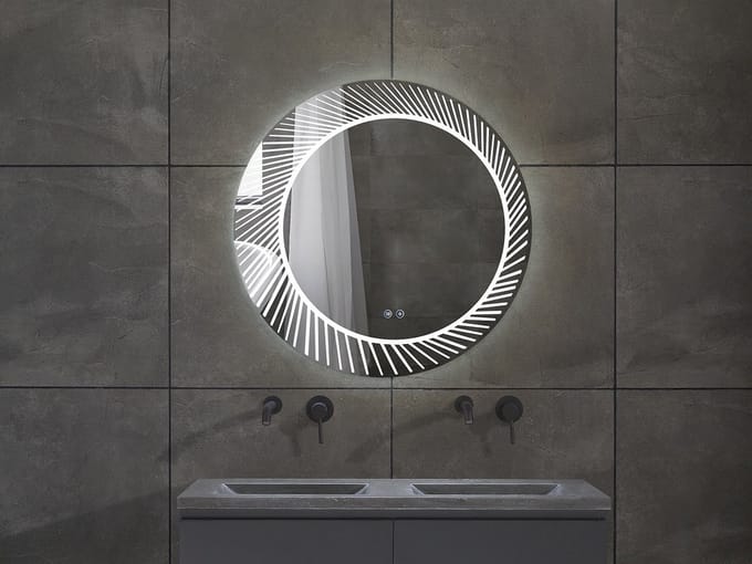 Mawialux LED Badkamerspiegel - Dimbaar - 80cm - Rond - Verwarming - Touchscreen - Imelda