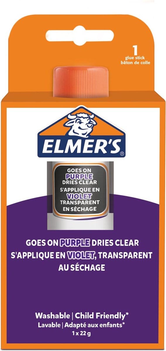 Elmer's 22 gram Disappearing Purple Glue stick 1-blister
