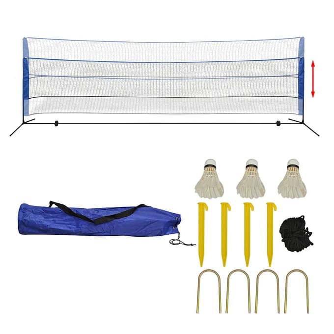 vidaXL - Badminton - net - met - shuttles - 500x155 - cm