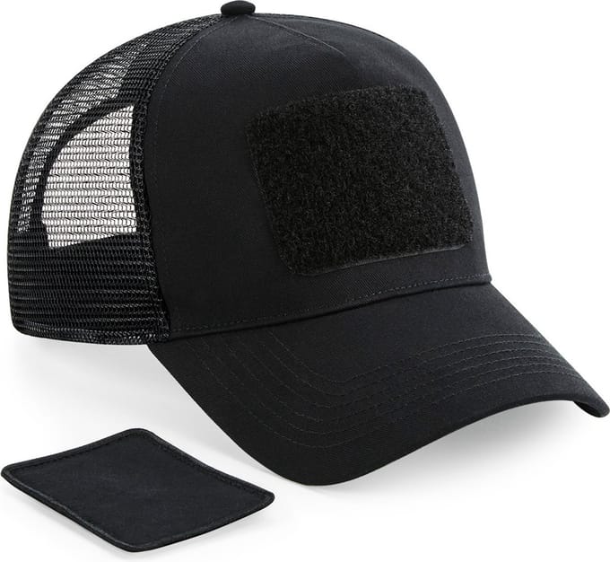 Beechfield Meshpet, verstelbaar aan de achterkant met afneembare patch. B641 - Black - One size