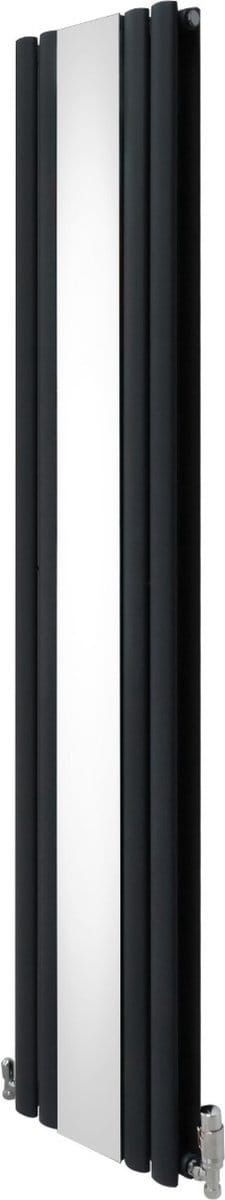 Ovale spiegelradiator & kleppen - grijs - 1800x380 mm - 3340 btu