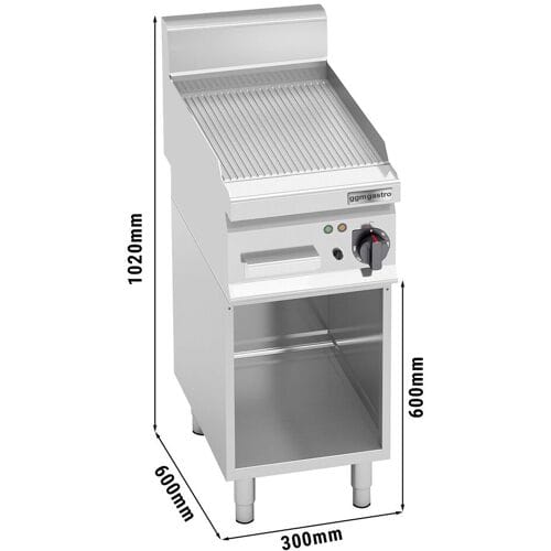 GGM Gastro Elektro Bratplatte - 4 kW - Gerillt - inkl. Untergestell