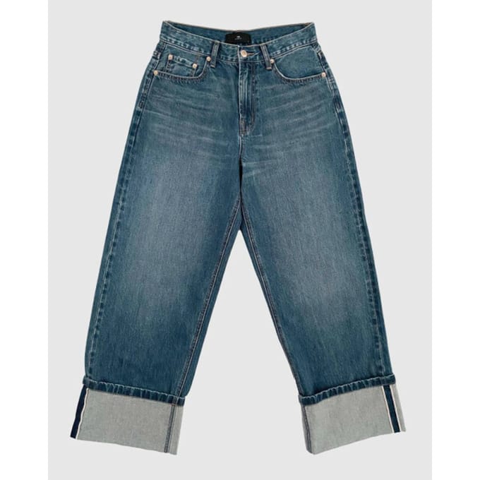 WithBlack Wblhazel blue turn up jeans 00001436