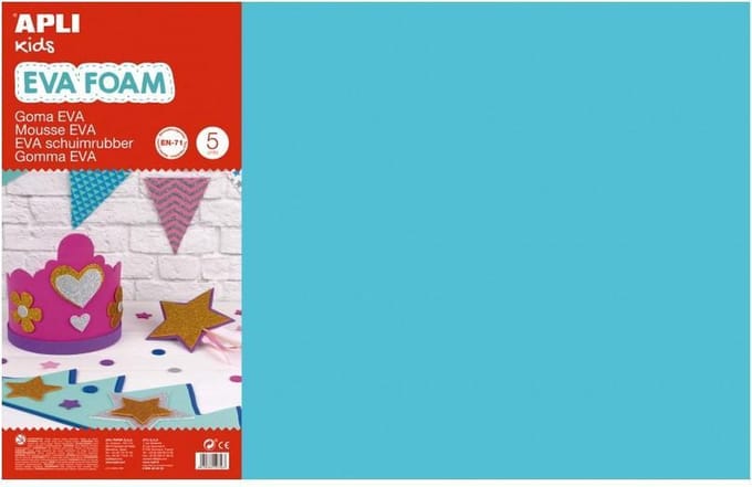 Apli Kids EVA Foam vellen 60 x 40 cm Lichtblauw - 5 vel