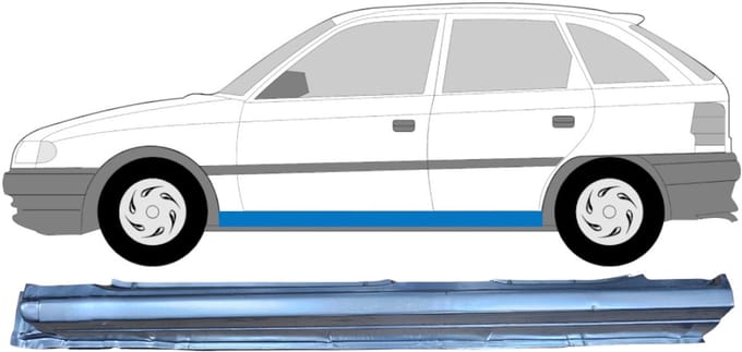 Volledige dorpel voor Opel Astra F 1991-2002 / Links