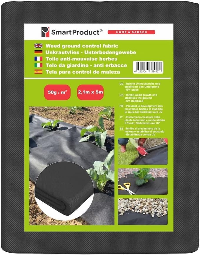 Tuinmat 2.1 m x 5 m wiedenwerend, UV-bestendig, 50 g/m²