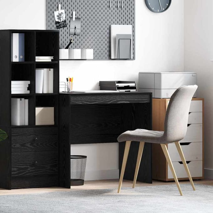 vidaXL - Bureau - Zwart - Eiken - 80 - x - 50 - x - 76 - cm