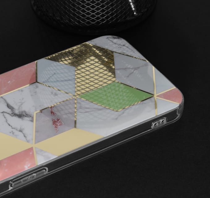 Techsuit Marble Back Cover voor Apple iPhone 14 Pro - Purple Hex