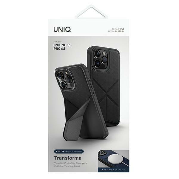 UNIQ Étui Transforma iPhone 15 Pro 6.1  Magclick Charging noir/noir ébène