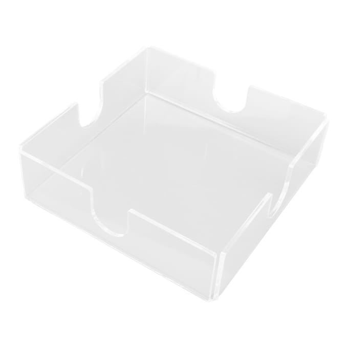 Acryl Servethouder Vierkant Elegant Transparant Tafelmodel Tissue Dispenser voor Keuken Restaurant Bar white