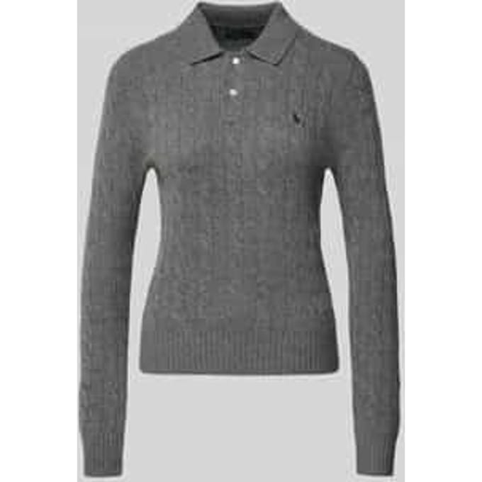 Regular fit poloshirt van wolmix met kasjmier-aandeel