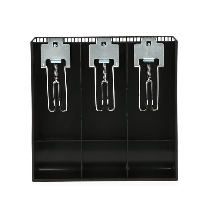 Kassalade Register Inzetbak Vervanging Kassier Drie Vakken met Metalen Clip(zwart) black
