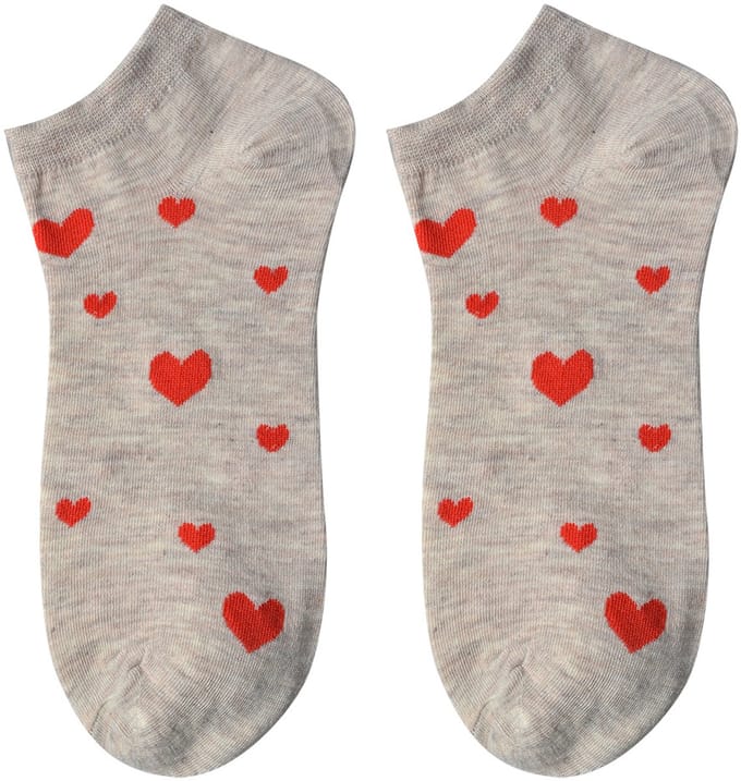 Clayre & Eef Grappige Sokken one size Beige Polyester Hartjes