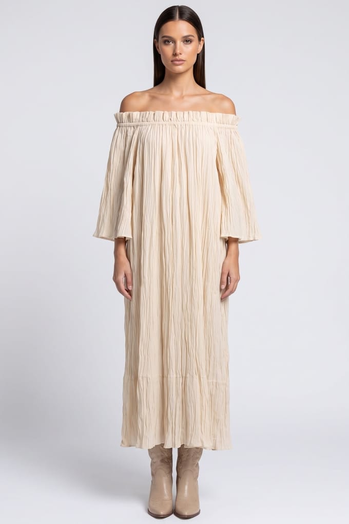 ARKET Giordi Dress Beige Größe: 36 | Maxikleider Outlet | Damen | Braun