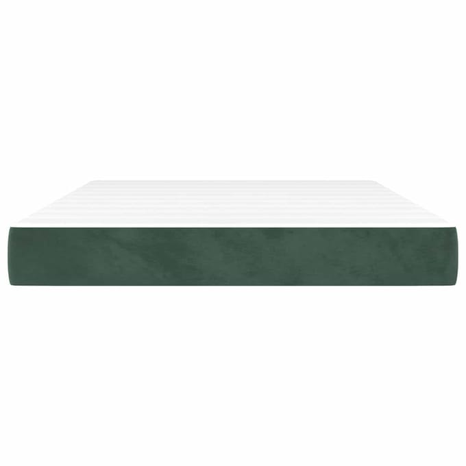 vidaXL - Pocketveringmatras - medium - 140x210x20 - cm - fluweel - donkergroen