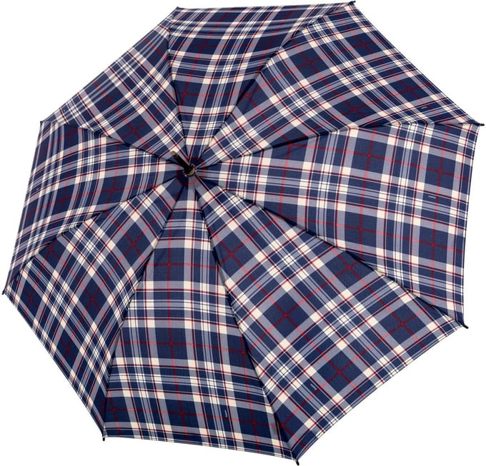 Doppler Stockholm Stok paraplu 88 cm - 100cm Diameter - blue ecru