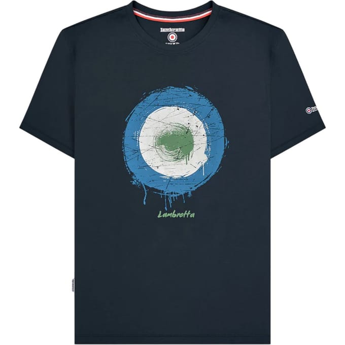 Lambretta Heren Spray Logo T-Shirt (Marine)