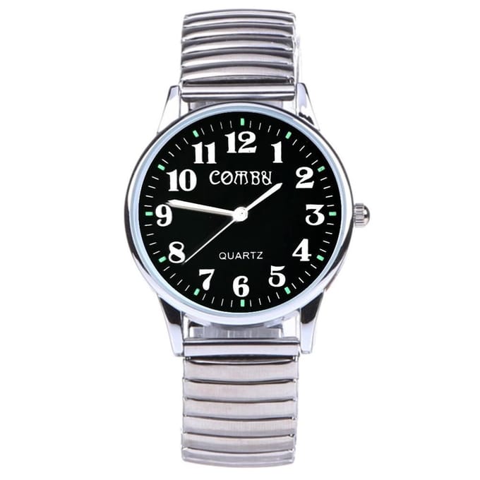 Fako - Horloge - Rekband - Comby - 36mm - Zwart