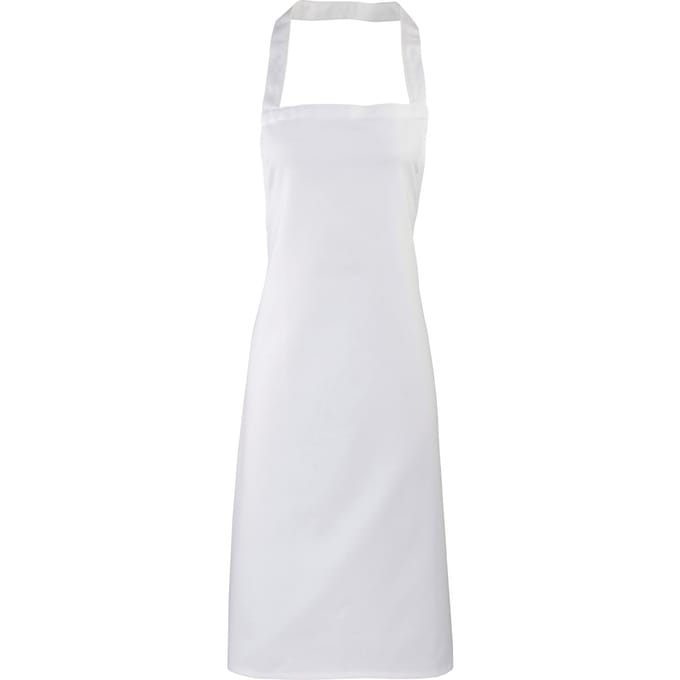 Premier Dames/Dames Slim Apron (geen Zak) / Werkkleding (Pakket van 2) (Wit)