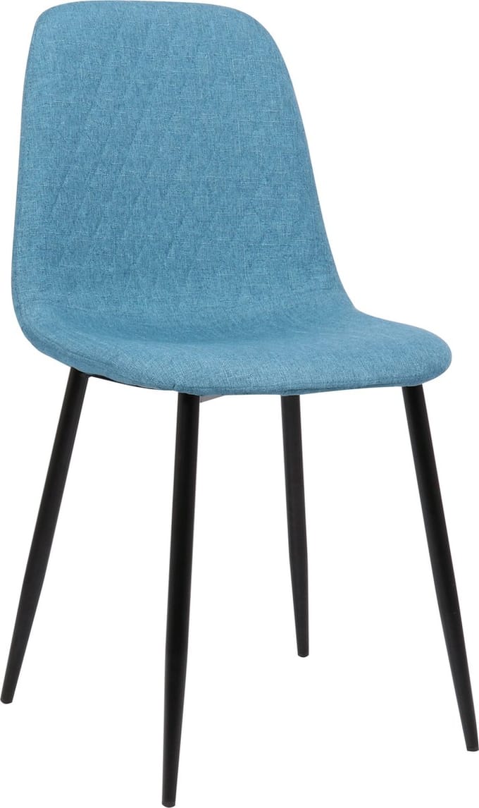 CLP Giverny Eetkamerstoel - Zonder armleuning - Metaal frame - blauw Stof