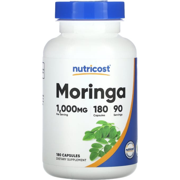 Nutricost, Moringa, 1 000 mg, 180 gélules (500 mg par gélule)