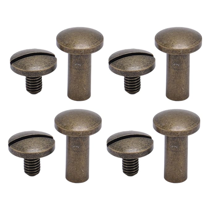 20 Set 8 X 10mm Bindklinknagels Boog Sleufschroefkop Zinklegering 8 X 5mm Bindschroeven voor DIY PU