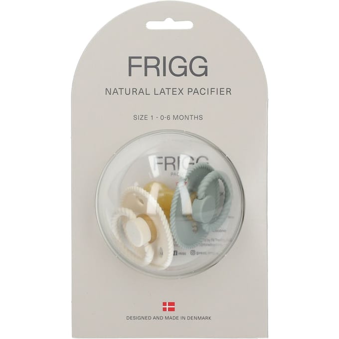 Frigg Rope Fopspeen - Rond - 2 Stuks - 0-6 Mnd - Cream/Sage