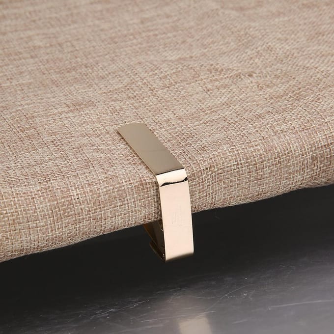 4 stuks roestvrijstalen tafelkleedhoezenklemmen, antislip tafelkleedhouderklemmen 5*4cm M beige
