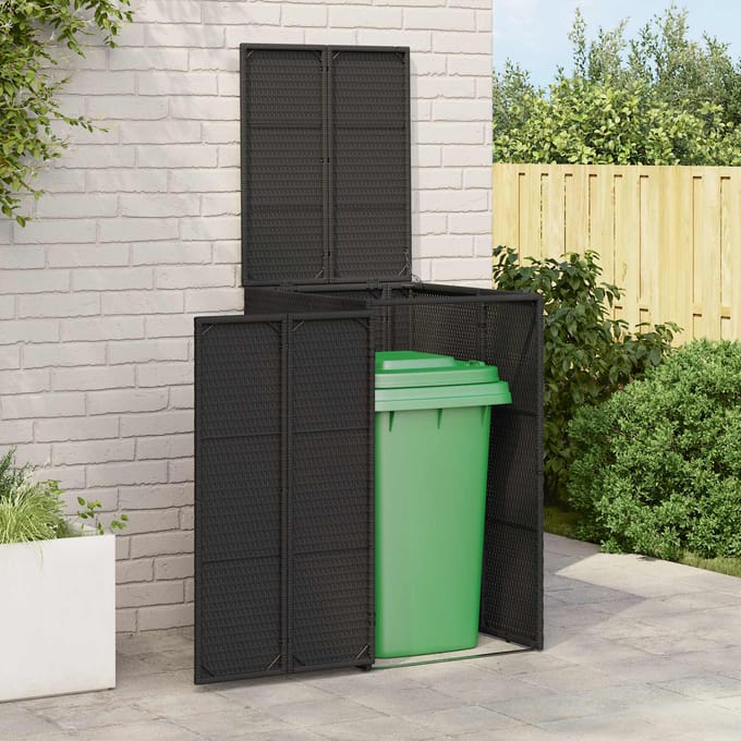 vidaXL - Doos - Afvalemmer - Doos - Zwart - 65 - x - 80 - x - 115 - cm - Polyetheen