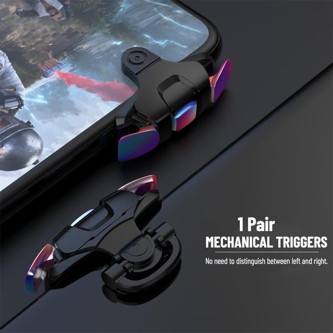 1 Paar Mobiele Game Triggers Knop Controller voor Telefoon zwart
