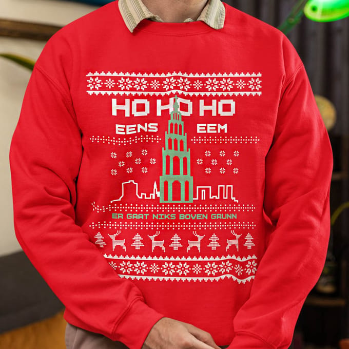 Foute Kerst Trui Rood Ho Ho Ho Eens Eem - Er Gaat Niks Boven Grunn M
