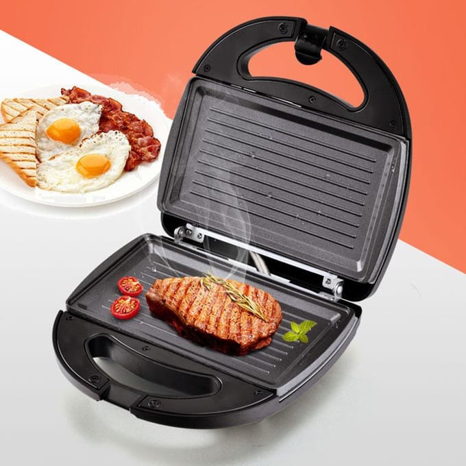 3 In 1 Multi Grill Sandwich Maker Wafelijzer Grill Sandwich Toaster Wentelteefjes Wentelteefjes Barbecue gray