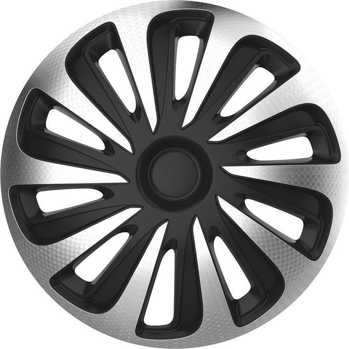 Autostyle Wieldoppen 16 inch Caliber Zilver/Zwart - ABS
