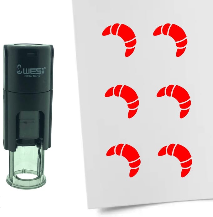 CombiCraft Stempel Croissant 10mm rond - rode inkt