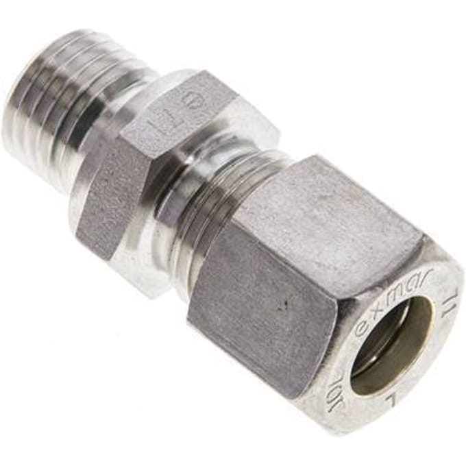 10L & M14x1.5 RVS Rechte Knelfitting Buitendraad 315bar FKM ISO 8434-1