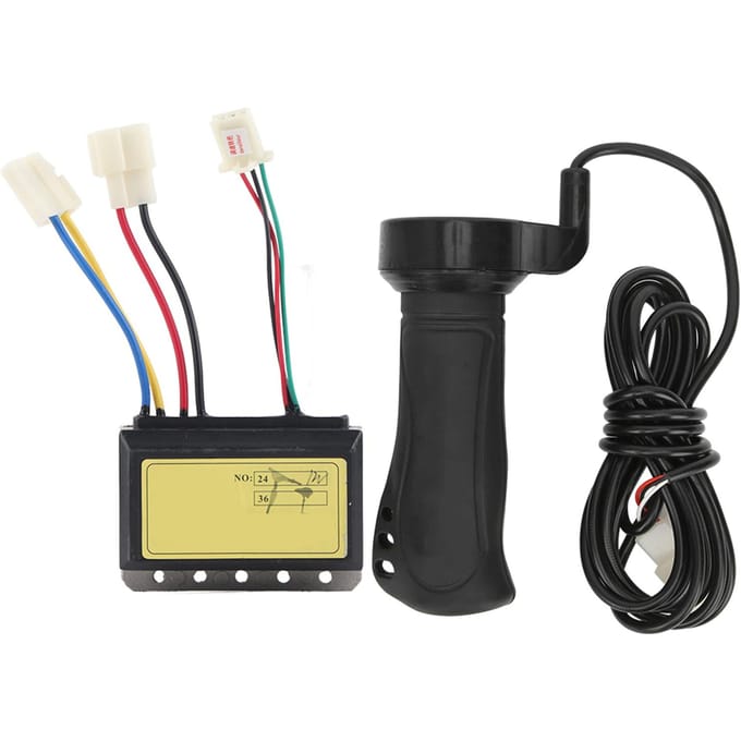 12V 250W 3?Bedrade borstelcontroller met verlengde kabel en handgreepset voor elektrische fietssturen black