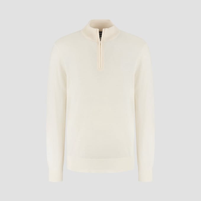 MERSO Zip-Up – Merino Vest – 100% Merino Wol – Seashell White