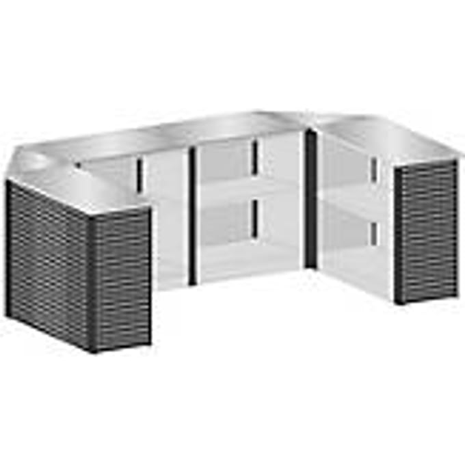 Schulte Lagertechnik uitschuifbaar baliesysteem MULTIplus Set 3, U-vorm, 1 x startmodule/2 x middenmodule/2 x hoekmodule/1 x eindmodule, met werkbladen