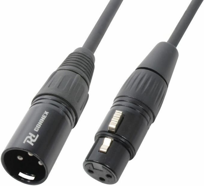 PD Connex Signaalkabel XLR male/female 3-pins - 25 meter - zwart