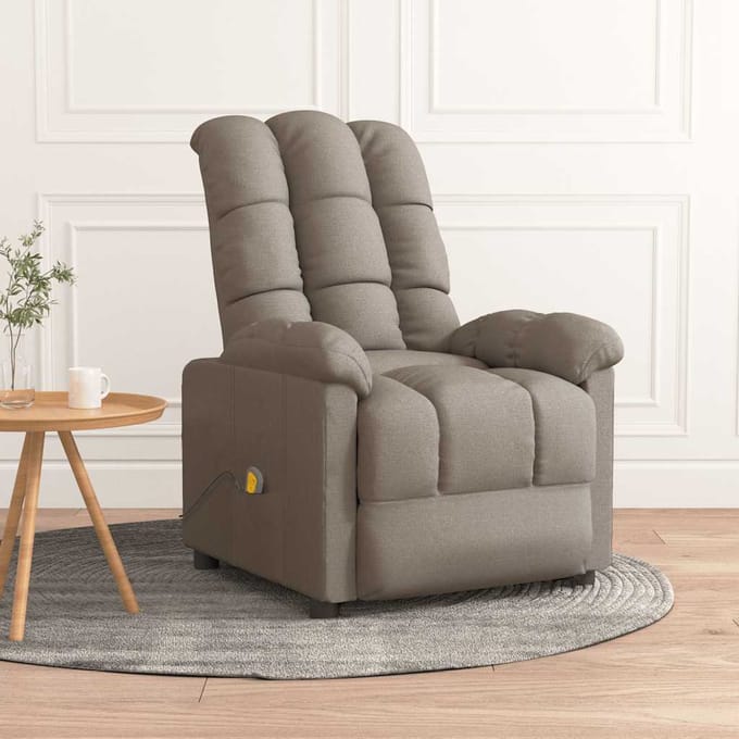 vidaXL - Massagestoel - stof - taupe
