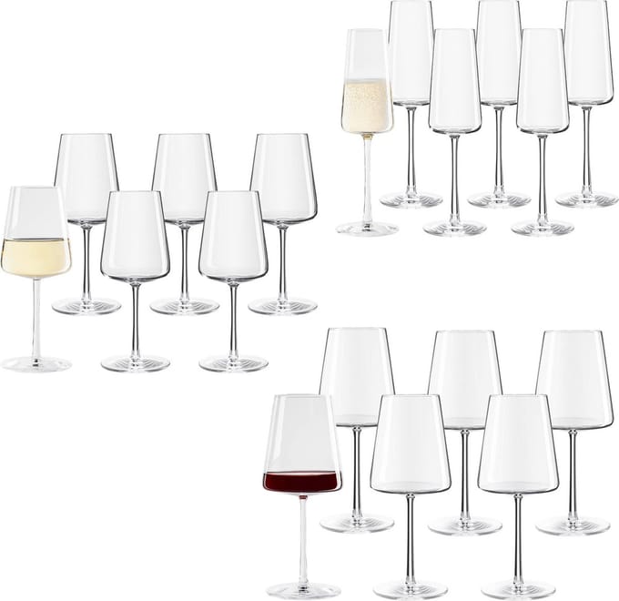 Wein- und Sektgläser Power Set van 18