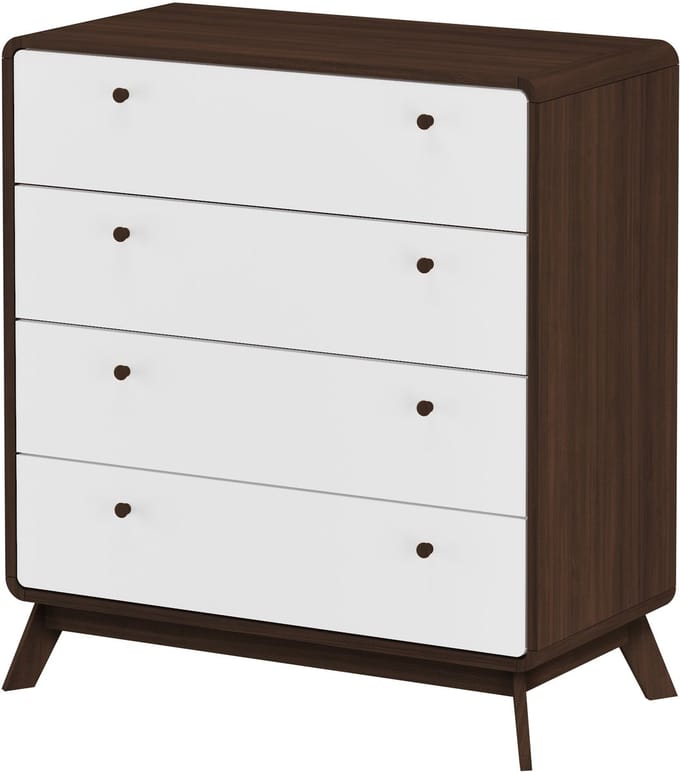 Cassie-Commode - 4-laden - Notenhoutlook Wit