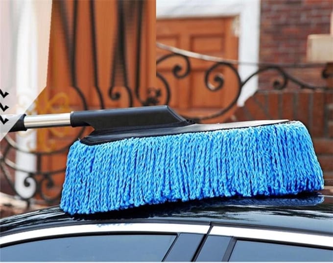 Auto Voorruit Borstel - Schoonmaak Tool - Auto Reinigen - Zachte Microvezel - 16x62 cm - Blauw