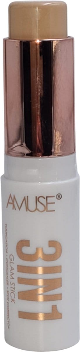 Amuse - 3IN1 Glam Stick - 04 Fair - Foundation - Concealer - Spot Corrector - 10 g