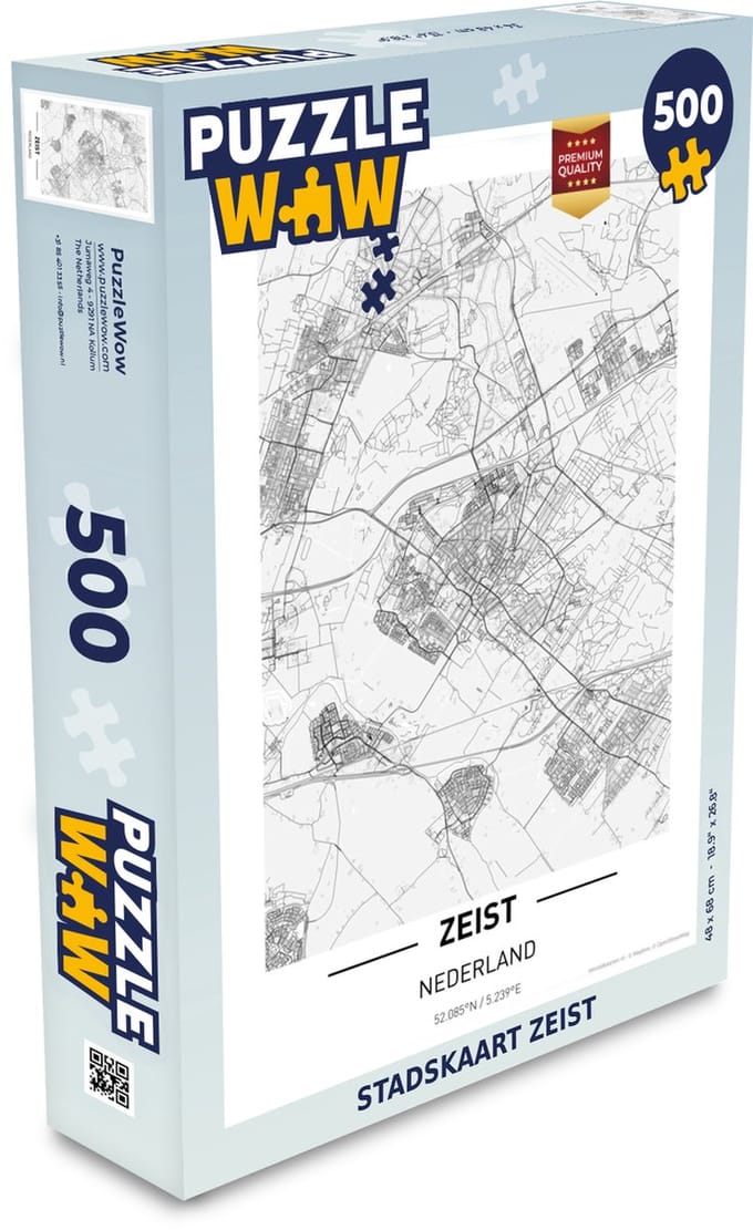 Puzzel Stadskaart Zeist - Legpuzzel - Puzzel 500 stukjes - Plattegrond