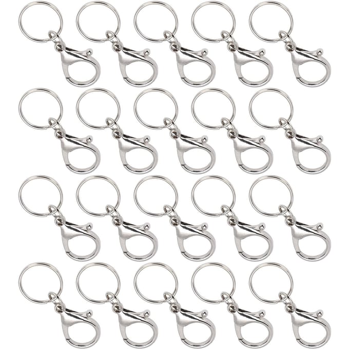 20 stuks Sleutelhanger Clip Haak Draaibaar Lanyard Snap Sleutelhanger Sleutelring DIY Accessoires Hardware 21x35mm Groot white