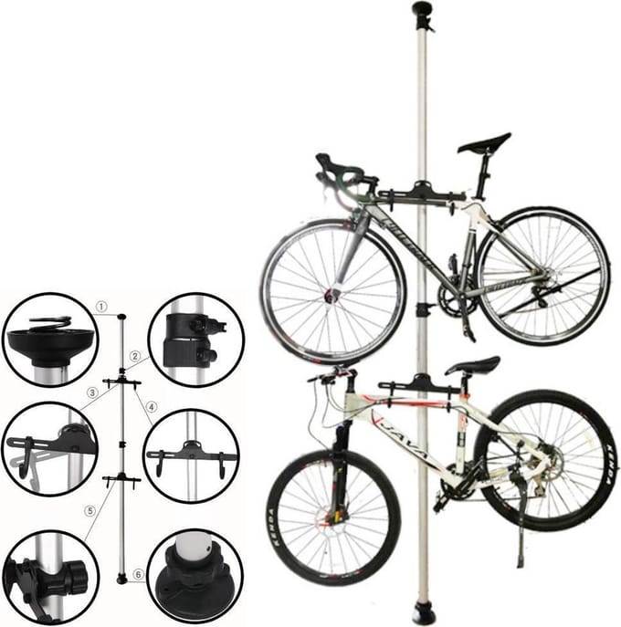 PRO Fiets ophangsysteem - staand fietsenrek voor 2 fietsen - telescopisch