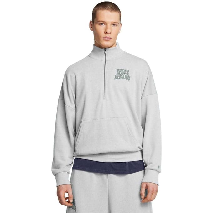 Under Armour Heren Icon Quarter Zip Relaxed Fit Sweatshirt (Grijs)